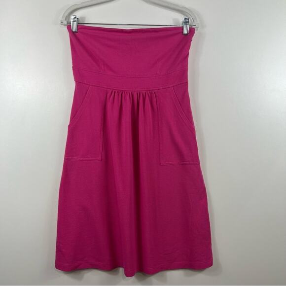 J. Crew Factory New Womens 6 Strapless Dress Barbiecore Pockets Mini Summer - Picture 8 of 8